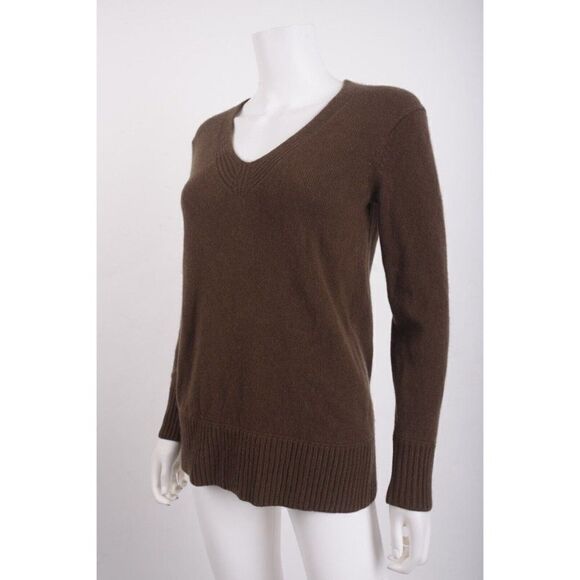 Vince Womens Cashmere Sweater V-Neck Pullover XXS Brown NWT - Picture 3 of 6